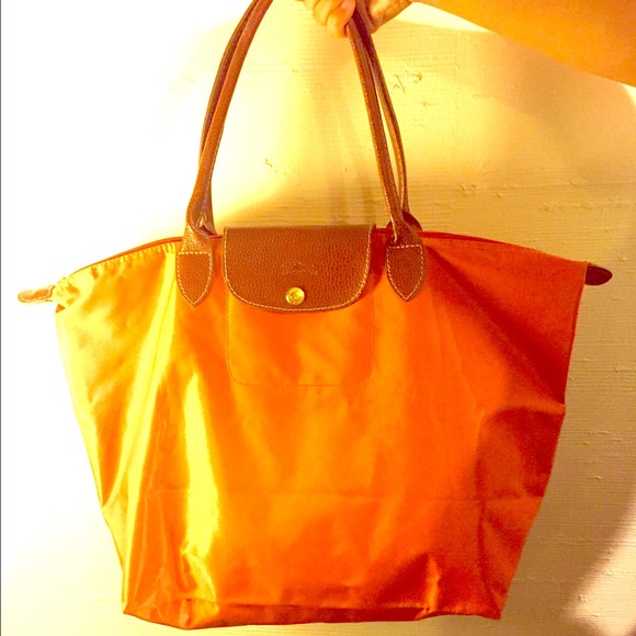 Longchamp Handbags - Longchamp Orange Le Pliage Tote Bag