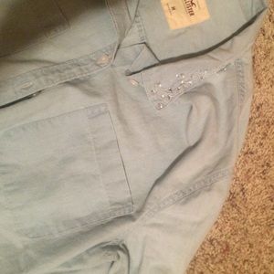 Denim shirt with rhinestones