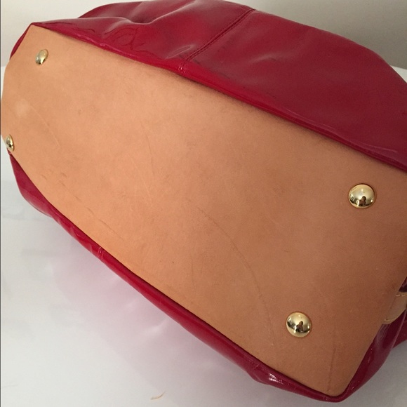 Paravidino Ruby Red Patent Leather Satchel - Picture 2 of 4