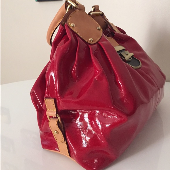 Paravidino Ruby Red Patent Leather Satchel - Picture 3 of 4