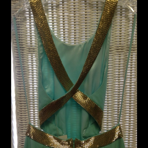 Tiffany Blue gown with side cutouts - Picture 2 of 2
