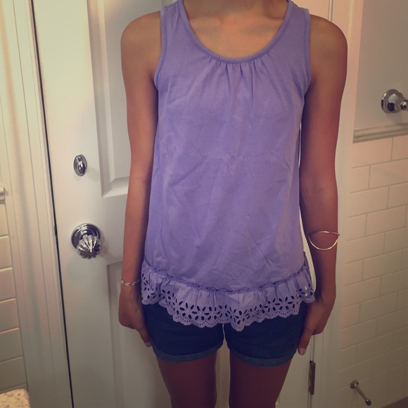 Old Navy Tops - Lilac scoop neck tank with eyelet trim