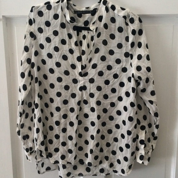 Zara polka dot long sleeve top