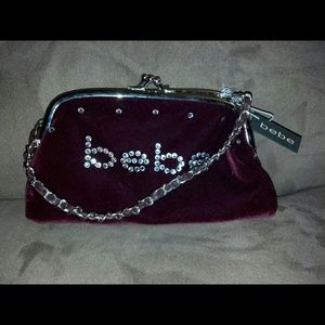 Bebe Velvet Clutch Purse
