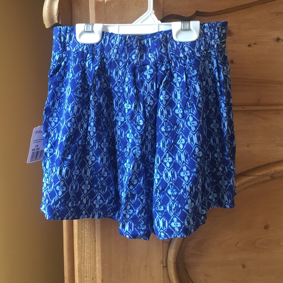 blue printed fashion shorts