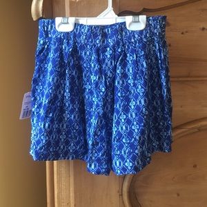 blue printed fashion shorts