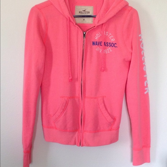 Pink Hollister zip up hoodie