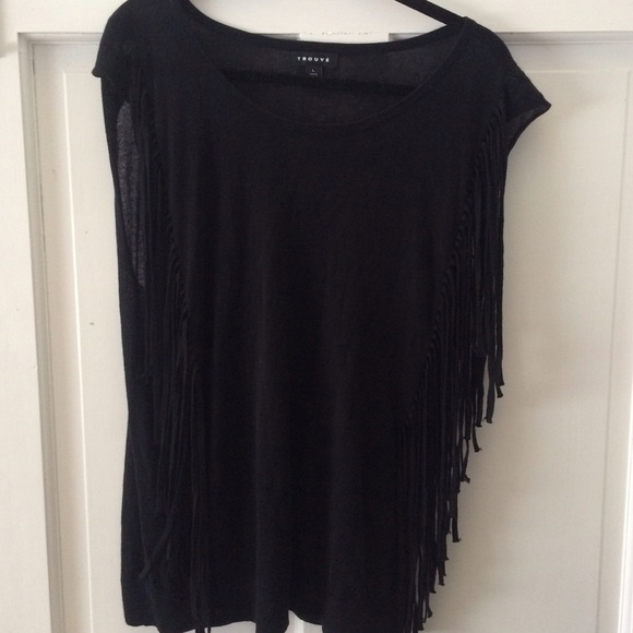 Black top with fringe down both sides