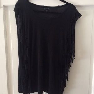 Black top with fringe down both sides