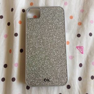 Silver glittery iPhone 4/4s case