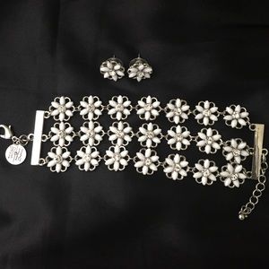 WHBM flower bracelet and matching earrings