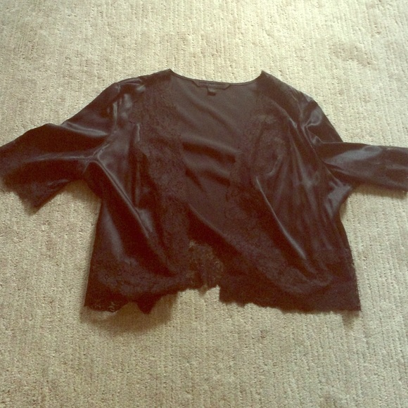 Express lace trimmed shrug