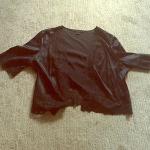 Express lace trimmed shrug