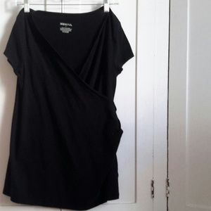 Black faux wrap top