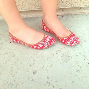 Tribal print flats