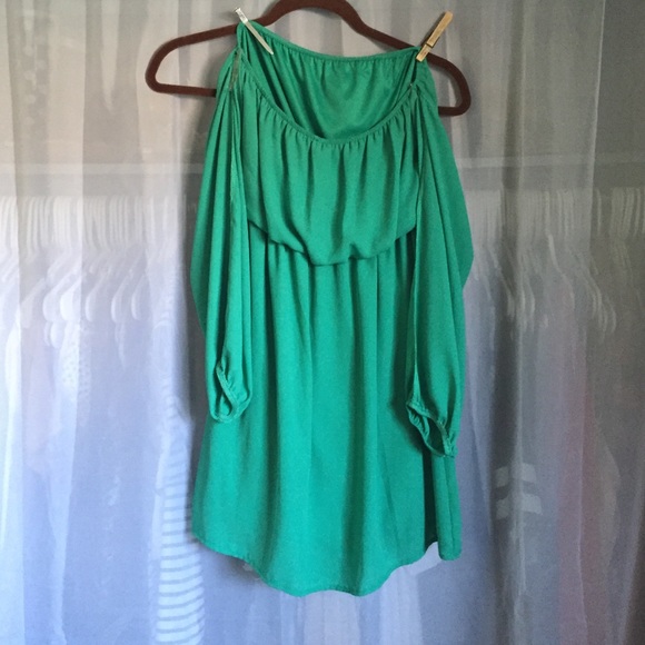 Green Off The Shoulder Grecian dress