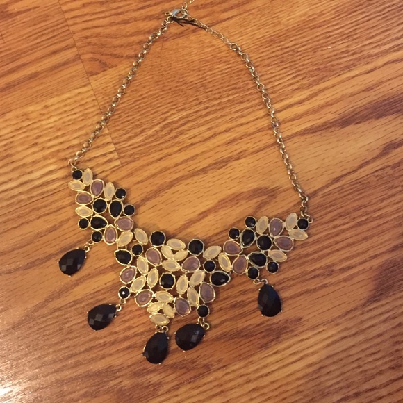 Gold bib statement necklace