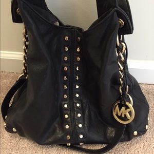 Michael Kors black leather handbag