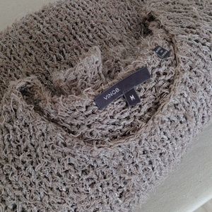 Tan and Platinum Woven Sweater - Vince - S Medium