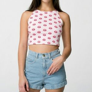 American apparel lips crop top