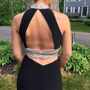 Black two piece prom dress Faviana 87511