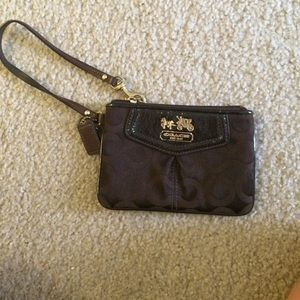 Brown coach wristlet
