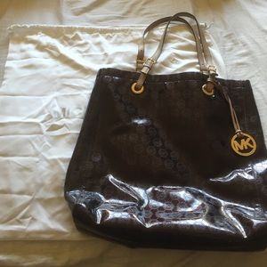 Michael Kors Shiny Brown Tote with dust bag