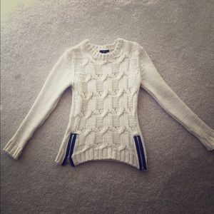 Beige cable knit sweater
