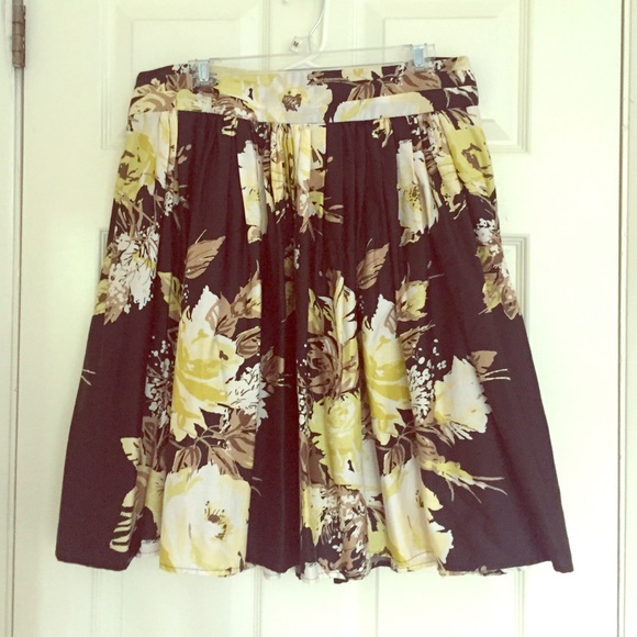 Black floral skirt