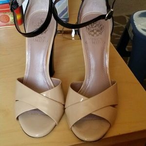 Bicolor ankle strap sandals