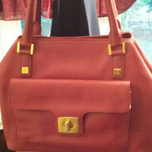 Red leather purse