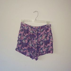 Topshop High Waisted Floral Shorts