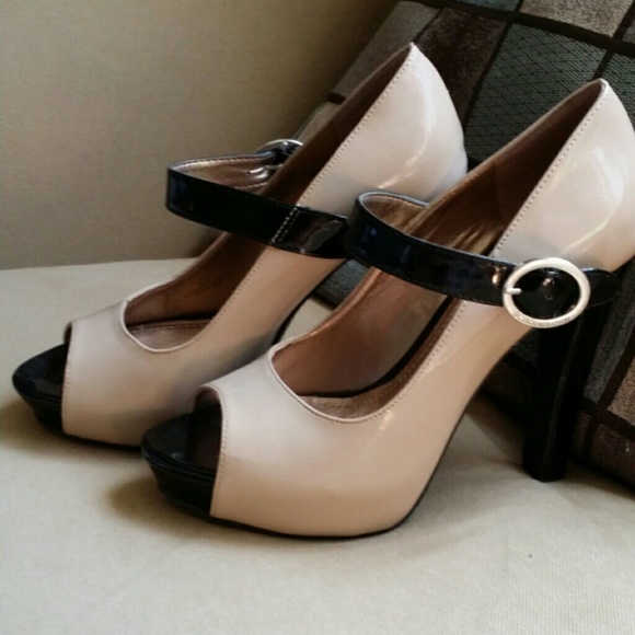 BCBG nude Mary Jane pumps