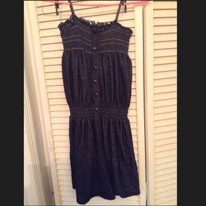 Plus size Navy blue denim colored romper
