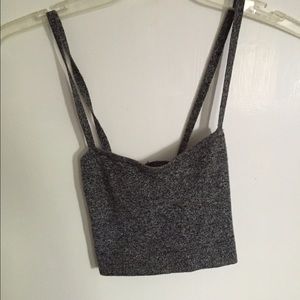 AmericanApparel Grey Crop Crossback Knit bralette