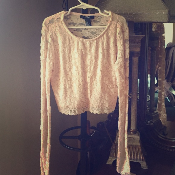 Baby Pink Lace Crop Top