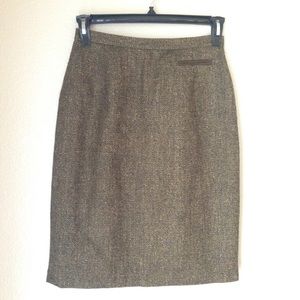 Burberry Wool Tweed Straight Pencil Skirt Vintage