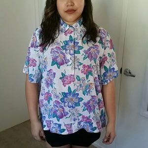 Silk floral blouse
