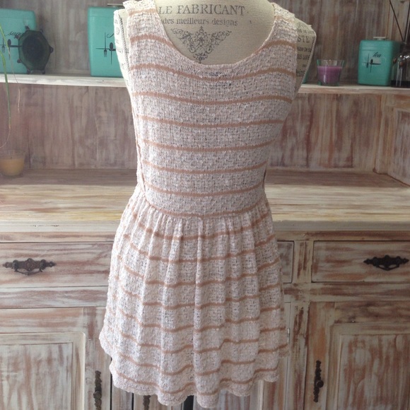 NWOT "Honeycomb" neutral striped tunic/minidress - Picture 4 of 4