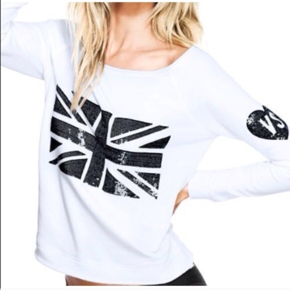 NWT VS PINK BRITISH FLAG BLING XS