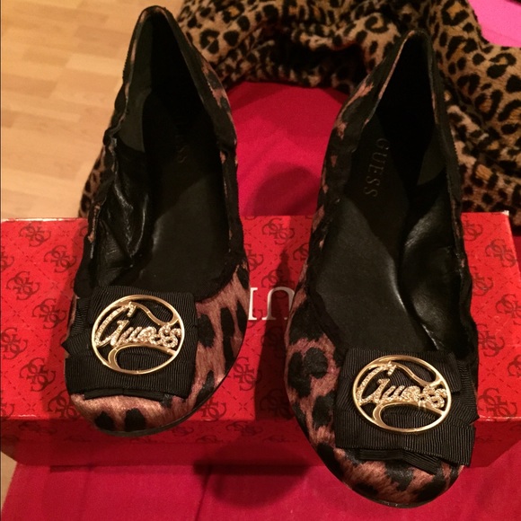 Guess leopard flats.