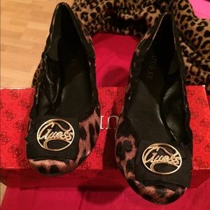 Guess leopard flats.