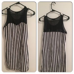 Black and white short dress