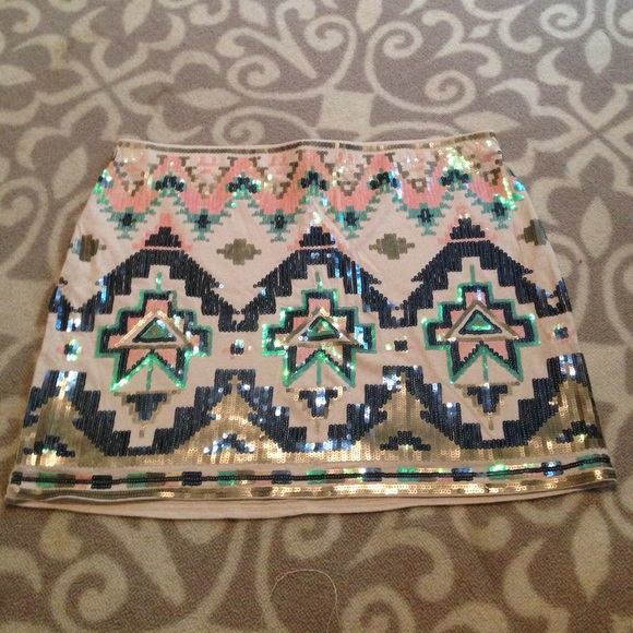 Express Aztec sequin skirt