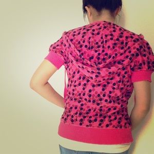 Juicy Couture polka dot short sleeve swim jacket