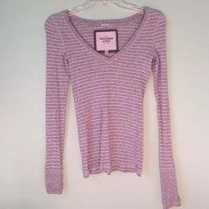 Grey & White Striped Abercrombie & Fitch Shirt!