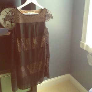 Black lace overlay cocktail dress