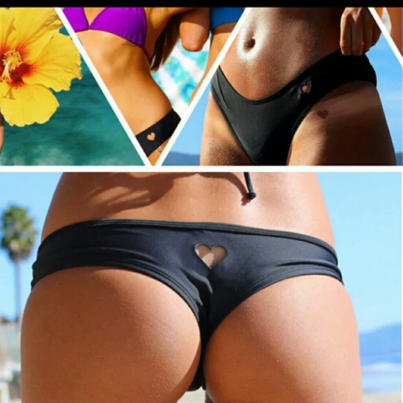 NWOT Black Thong bikini bottoms