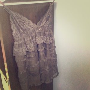 Black lace lingerie tank