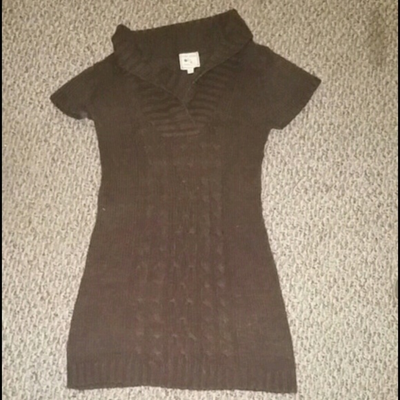 Brown sweater dress